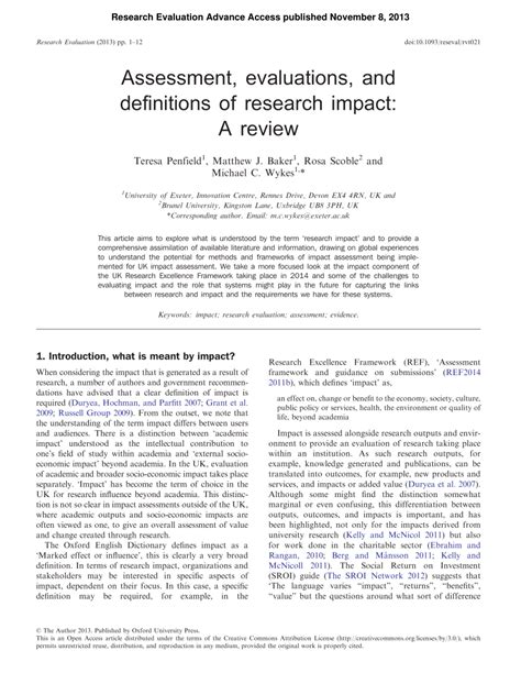 research impact evaluation pdf